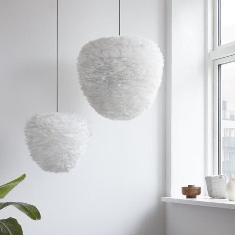 Suspension Plumes Ø55cm + Câble Blanc 2,1m EVIA Blanc