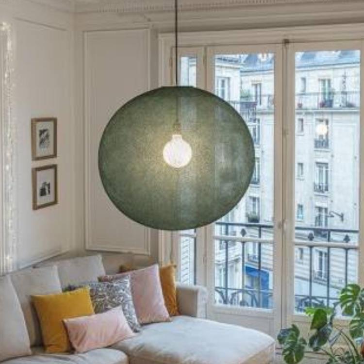 Suspension Globe fil tissé Ø67cm GLOBE LIGHT Vert Impérial