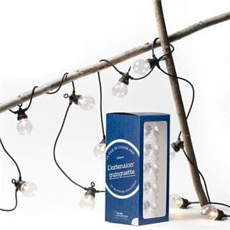 GUINGUETTE KIT Extension pour Guirlande Guinguette Câble Noir 10 Ampoules  L300cm Transparent La Case de Cousin Paul - LightOnline