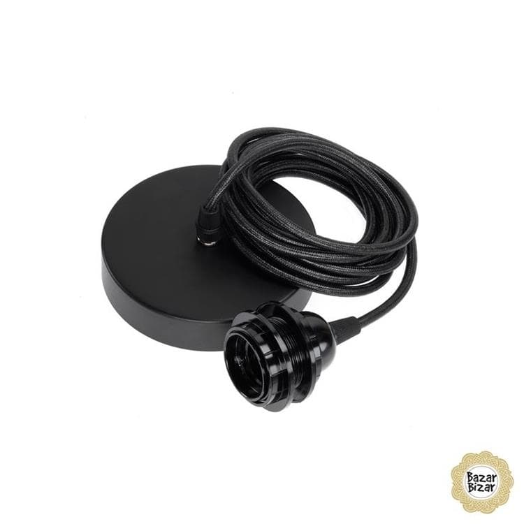 Câble avec prise E27 Textile 4.5m CABLE Noir