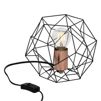 CHAMPAGNE EOS MEDIUM Lampe à poser avec prise USB Métal/Plume Ø45cm blanc  et rose Umage - LightOnline
