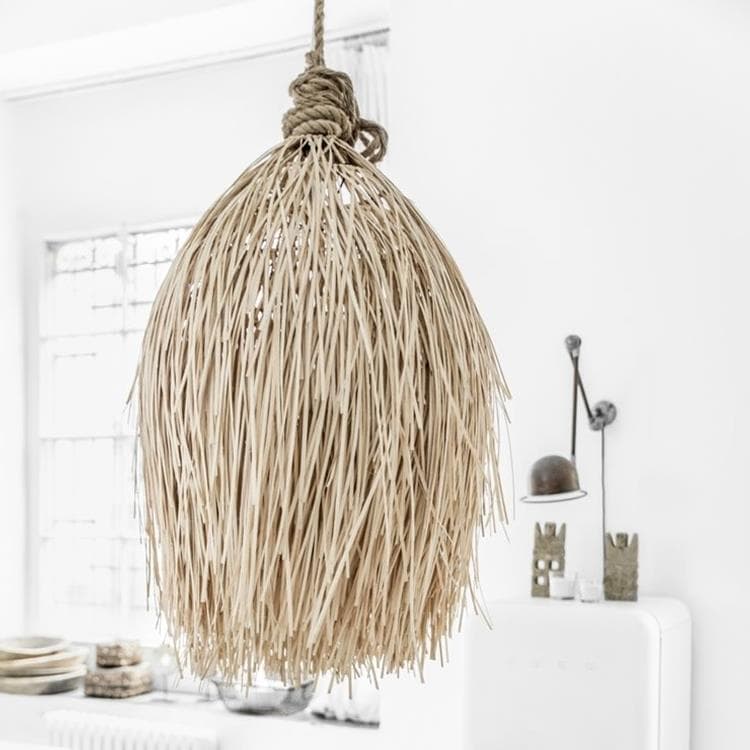 Suspension en Rotin Ø60 H90cm THE RATTAN SHAGGY naturel