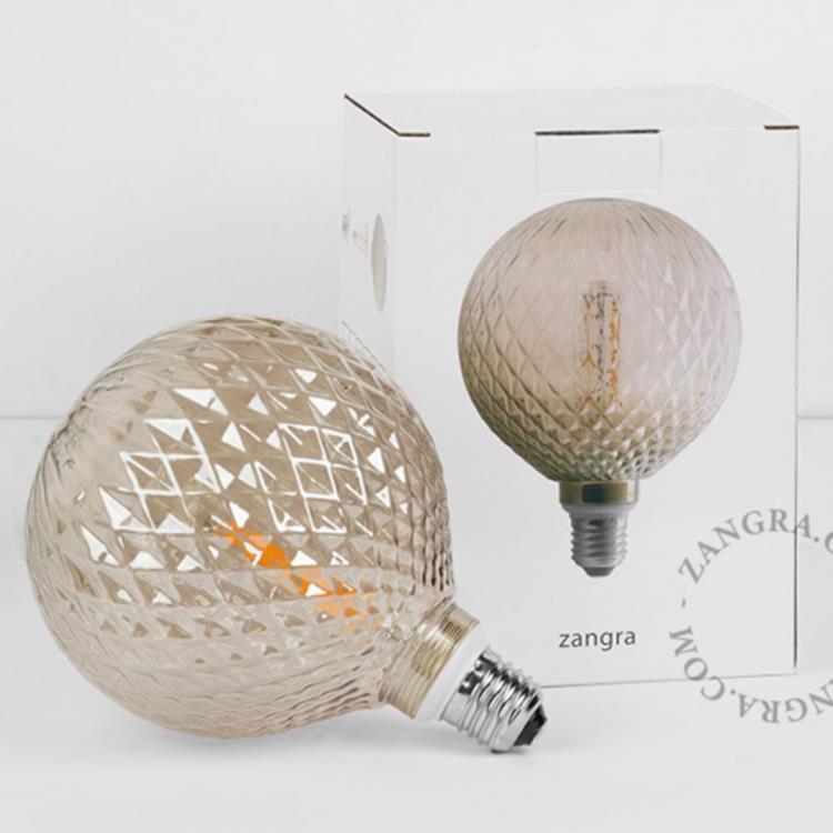 Ampoule LED filament E14 4W 2200K Ø 12,5 cm CRYSTAL fumé