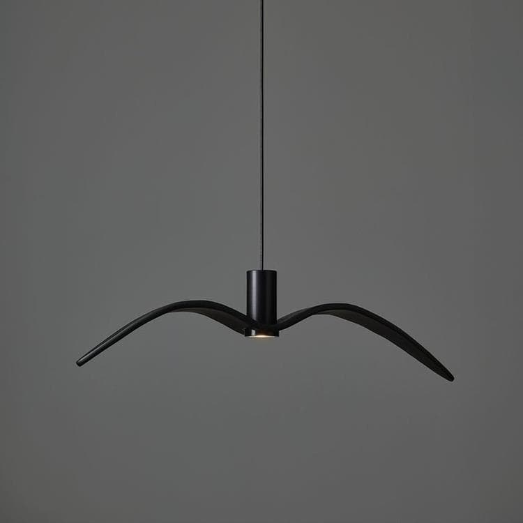 Suspension LED Verre L75cm NIGHT BIRD gris fumé