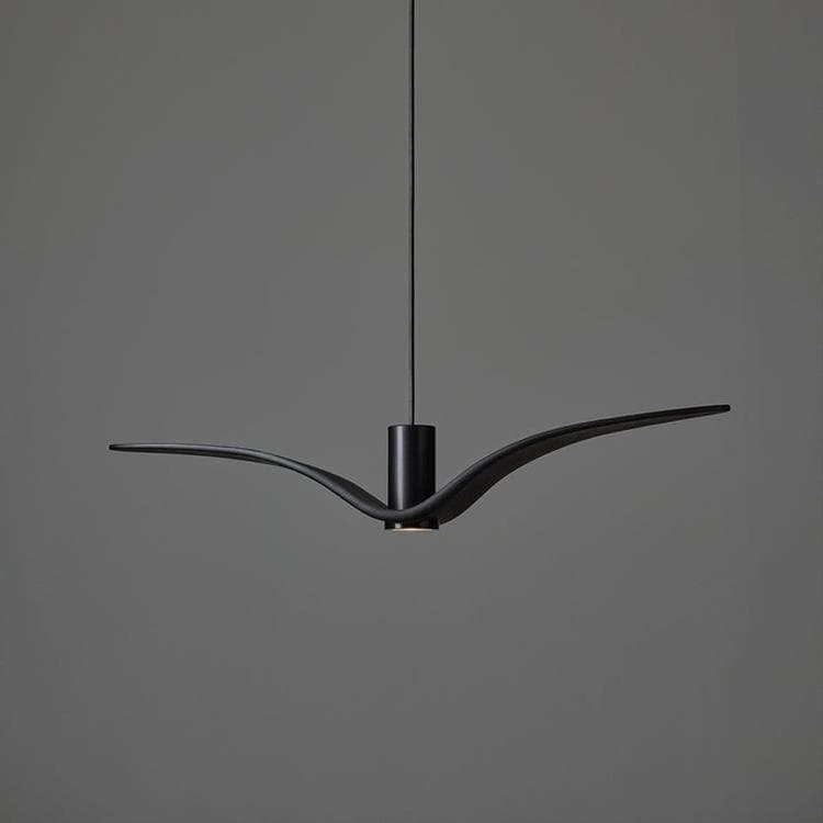 Suspension LED Verre L78cm NIGHT BIRD gris fumé