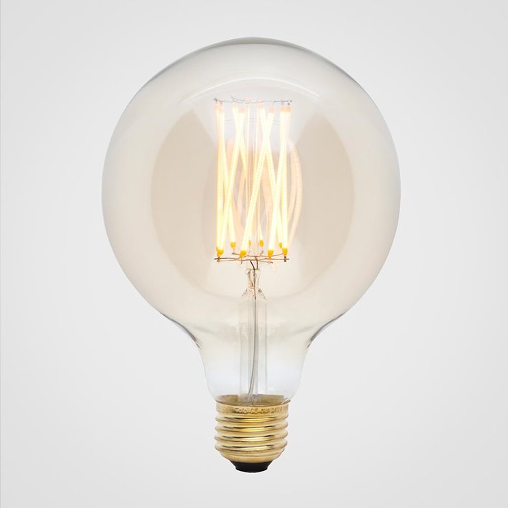 Ampoule LED filament Globe E27 Ø12.5cm 2200K 6W = 41W 480 Lumens Dimmable Ambrée 6W GAIA 