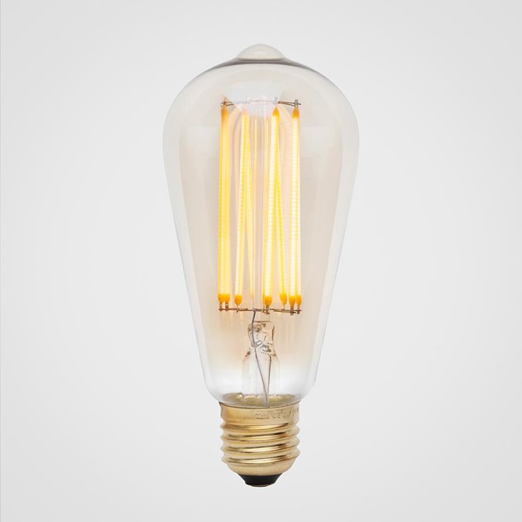 Ampoule LED POIRE AMBRÉ ST64 30W E27 lumière chaude jaune 14 x 6 cm