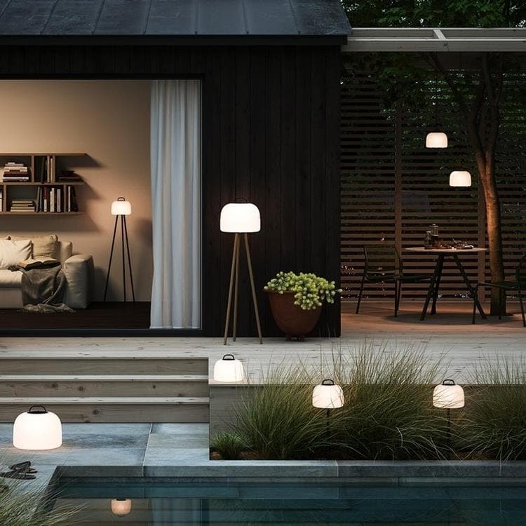 Lampadaire d'extérieur LED à planter Métal H83cm KETTLE Noir