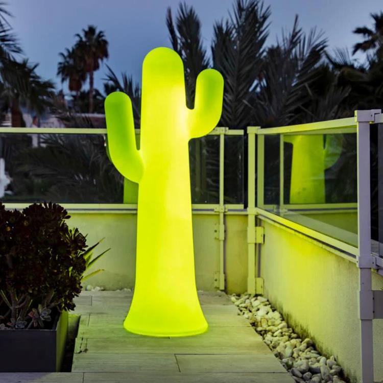 Lampadaire d'extérieur LED forme cactus avec câble H139cm PANCHO Vert