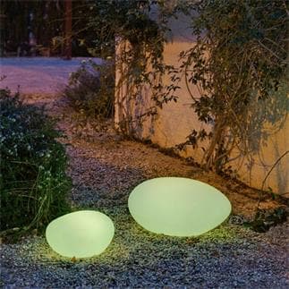 PETRA Lampe d'extérieur LED solaire rechargeable Ø60cm Blanc New Garden -  LightOnline
