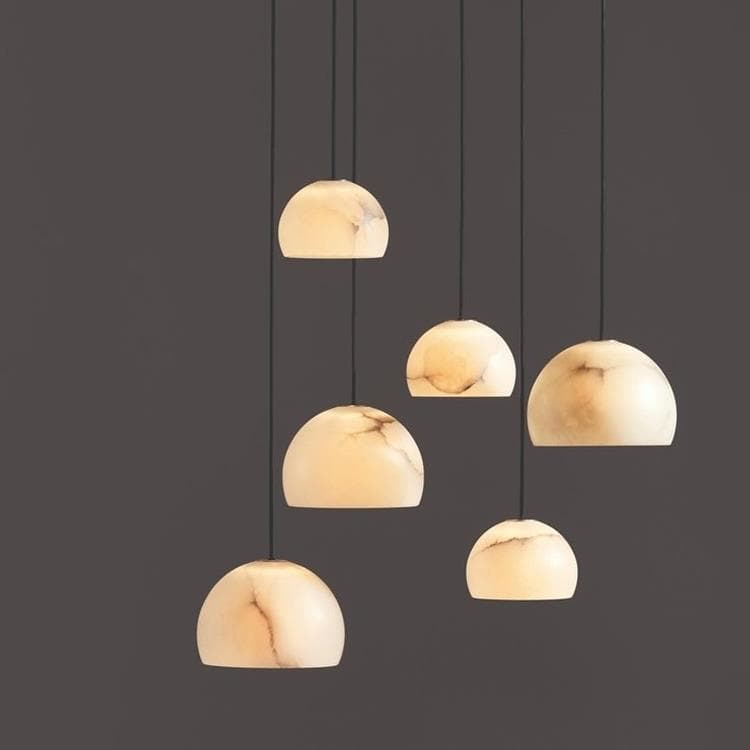 Suspension LED Albâtre Ø32cm NEIL Or