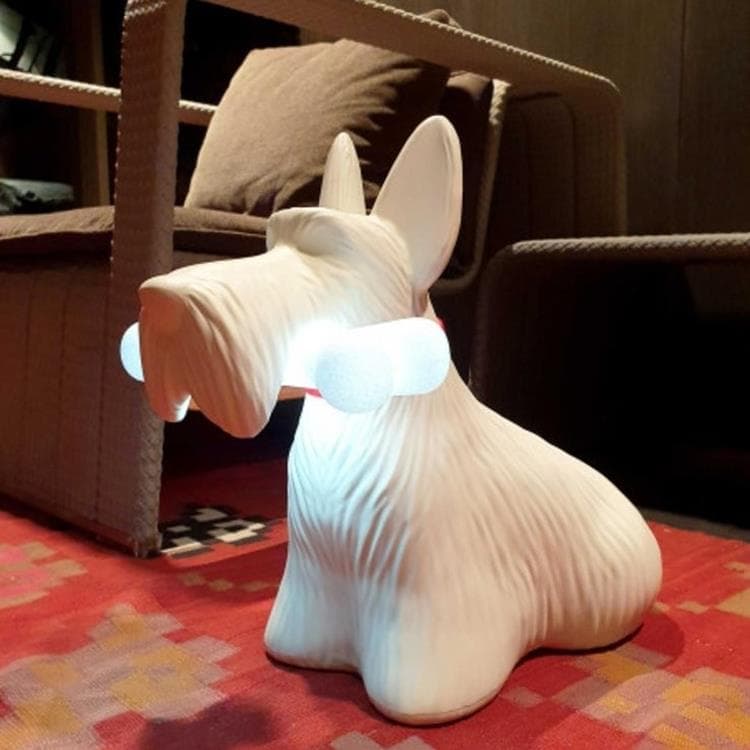 Lampe chien LED H37cm SCOTTIE Blanc