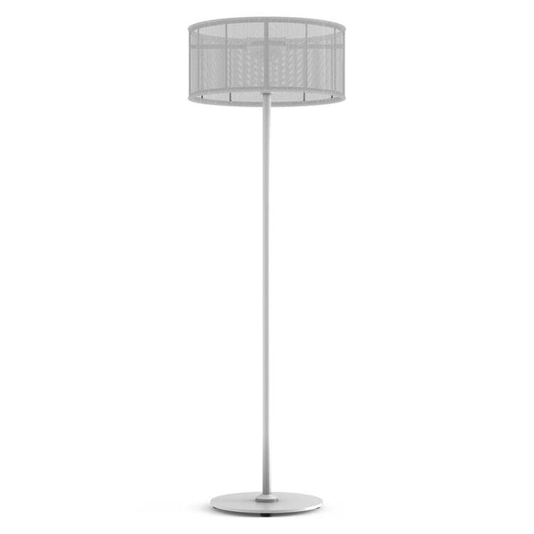 Lampadaire d'extérieur LED solaire Aluminium/Textile H170cm PADERE Blanc/Blanc