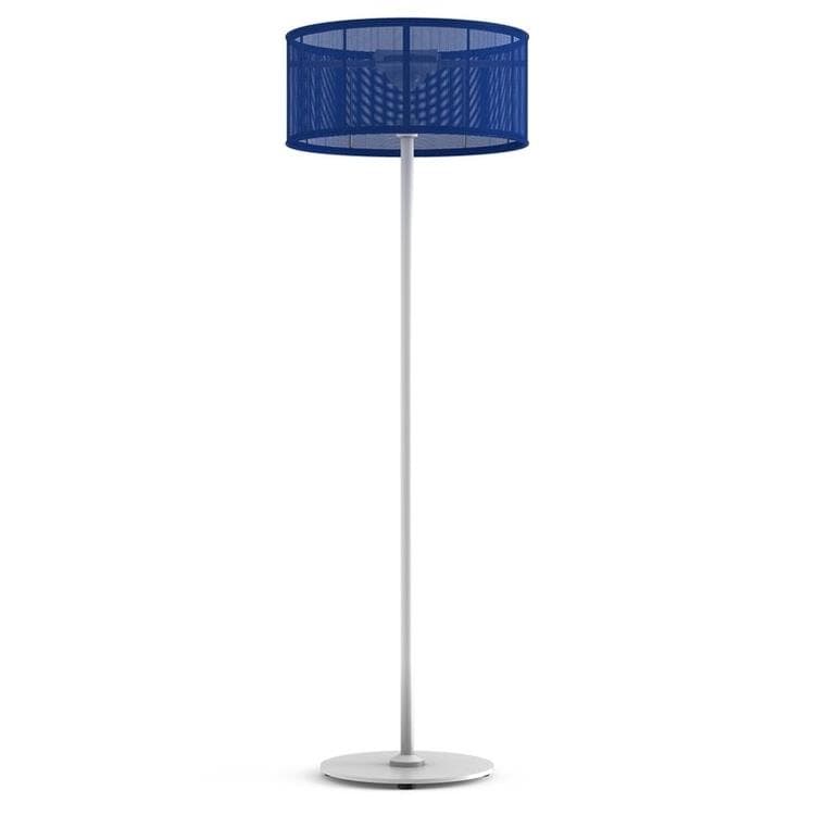 Lampadaire d'extérieur LED solaire Aluminium/Textile H170cm PADERE Blanc/Bleu marine