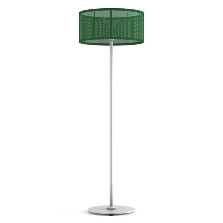 Lampadaire d'extérieur LED solaire Aluminium/Textile H170cm PADERE Blanc/Vert jade