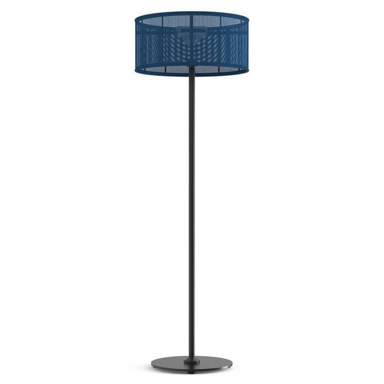Lampadaire d'extérieur LED solaire Aluminium/Textile H170cm PADERE Noir Charbon/Bleu bleuet