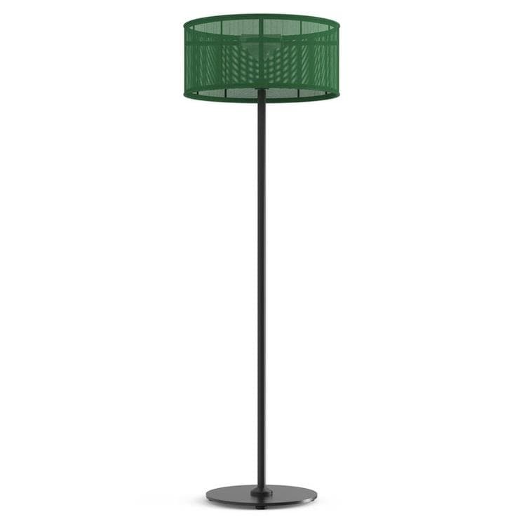 Lampadaire d'extérieur LED solaire Aluminium/Textile H170cm PADERE Noir Charbon/Vert jade