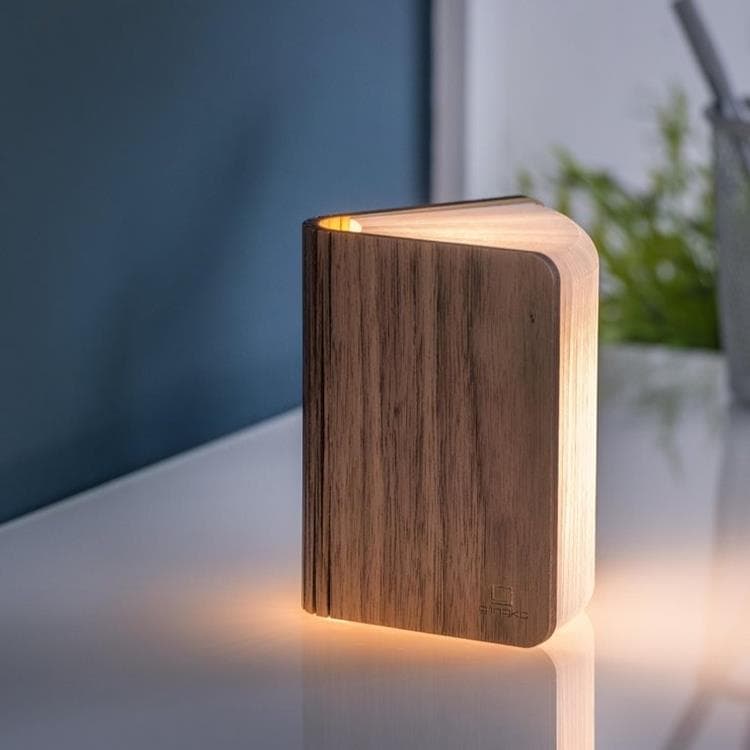 Lampe à poser Bois H12.5cm SMART BOOKLIGHT MINI noyer