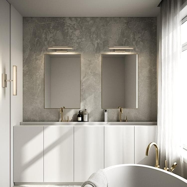 Applique LED de salle de bain aluminium H40cm OTIS nickel