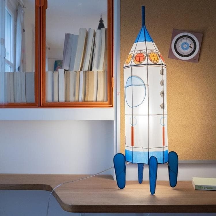 FUSEE Lampe à poser en Bambou et Soie H70cm Blanc Petit Pan - LightOnline