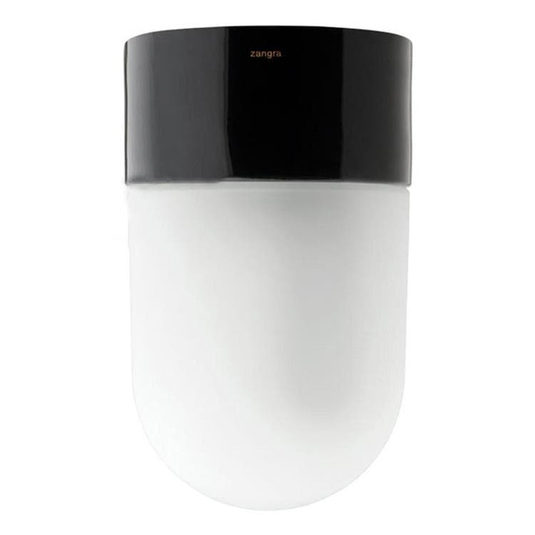 Applique de salle de bain porcelaine/verre Ø9.5cm H11cm PURE PORCELAINE noir verre blanc