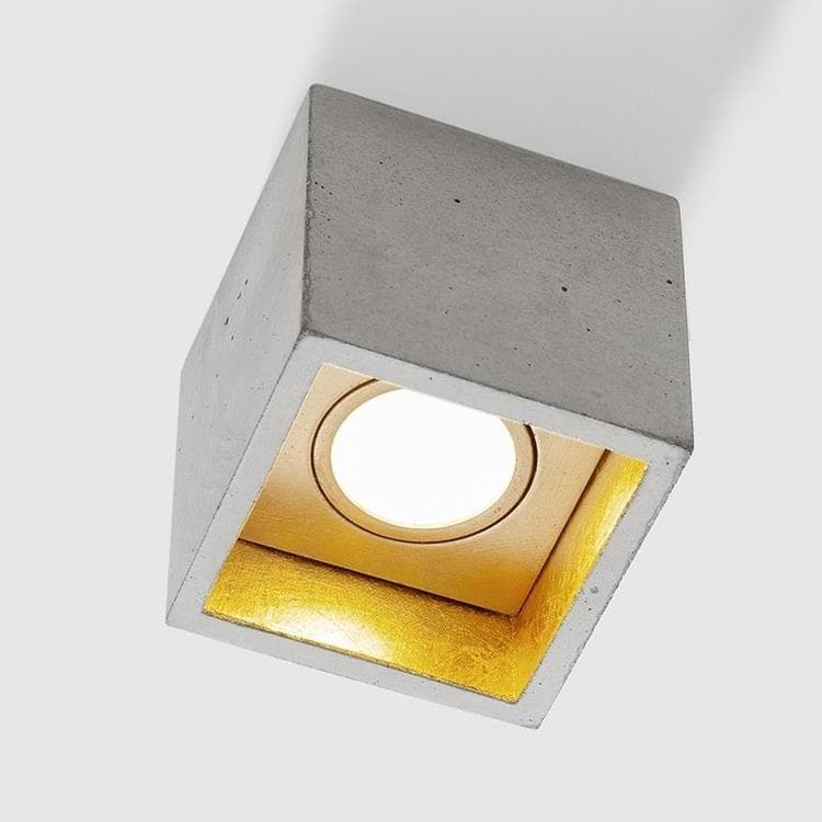 Spot en béton LED H10cm [B7] Béton gris intérieur or