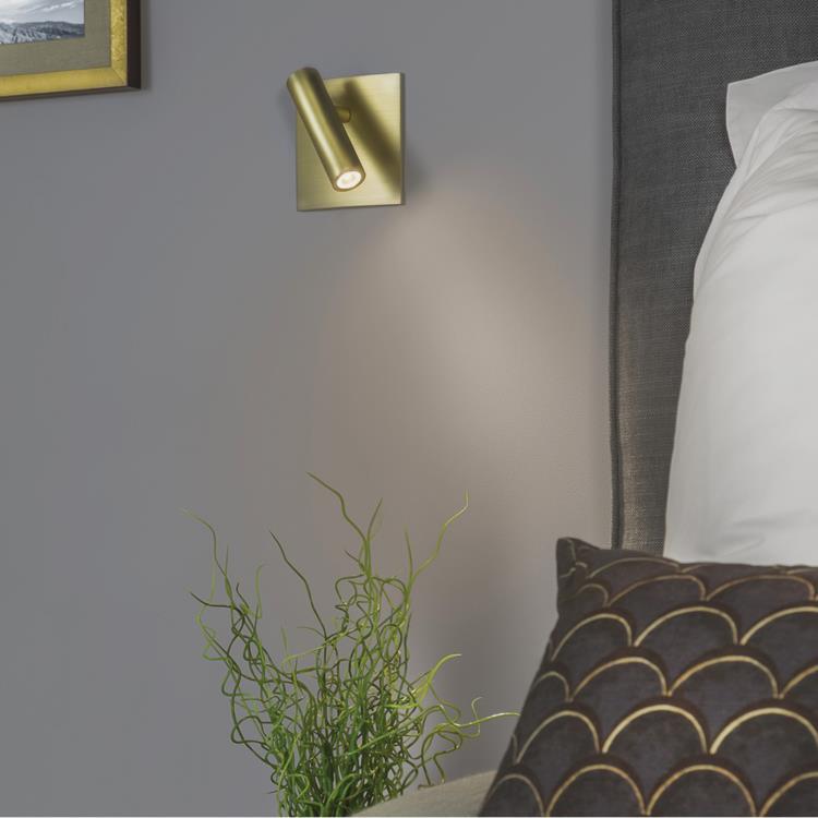 Spot encastré LED liseuse orientable P9,7cm ENNA SQUARE SWITCHED LED Laiton