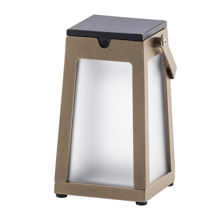Lanterne solaire d'extérieur 300 Lumens Aluminium/Verre H25cm TINKA muscade