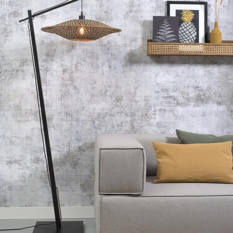 Lampadaire Bambou H176cm BALI Noir et Naturel