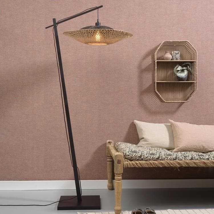 Lampadaire Bambou H176cm KALIMANTAN Noir et Naturel