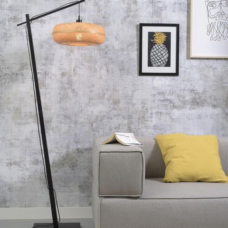 Lampadaire Bambou H176cm PALAWAN Noir et Naturel