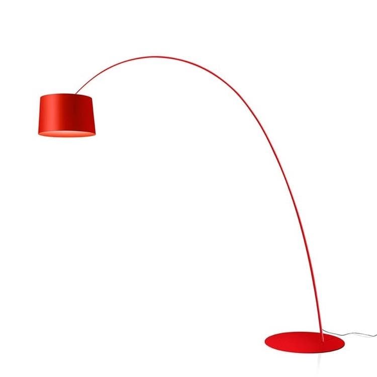 TWIGGY ELLE-Lampadaire Arc LED avec Variateur H259cm Rouge Foscarini