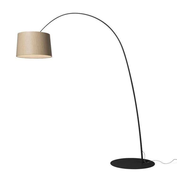 TWIGGY WOOD-Lampadaire Arc LED avec Variateur H215cm Bois et Noir Fos