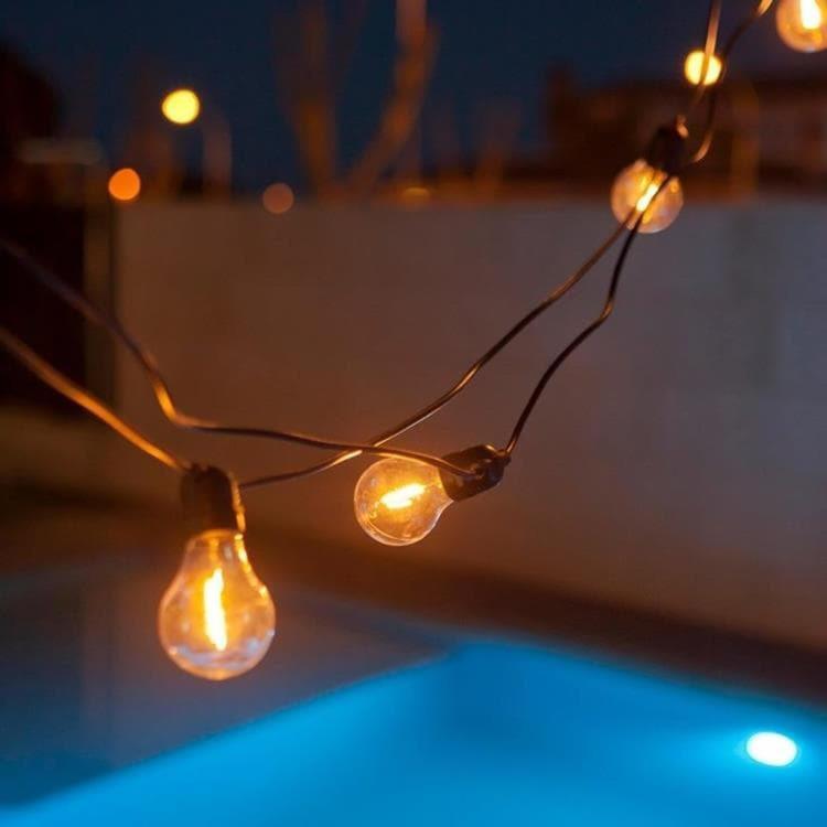 ALLEGRA-Guirlande lumineuse solaire & rechargeable d'extérieur 10 lumières LED