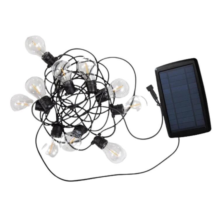 Guirlande lumineuse solaire & rechargeable d'extérieur 10 lumières LED ALLEGRA Noir