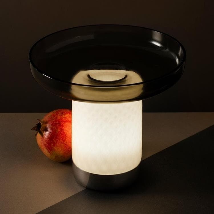 Lampe sans fil avec coupelle H21cm BONTÀ gris
