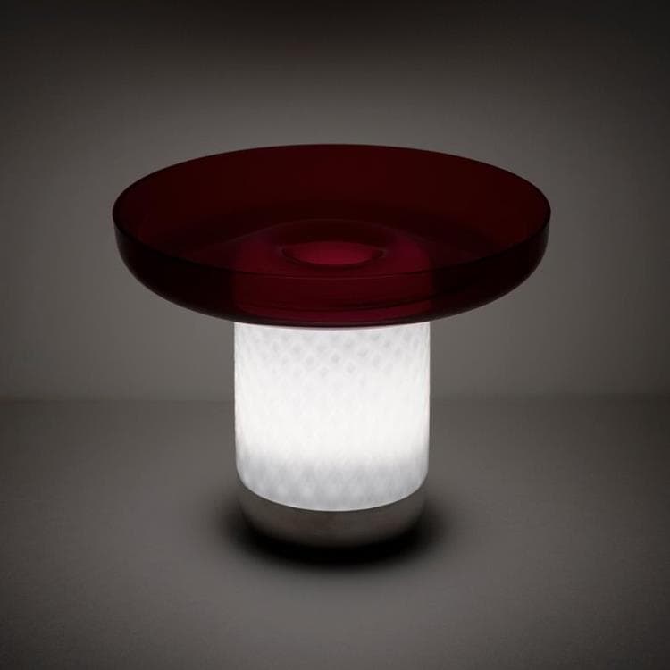 Lampe sans fil avec coupelle H21cm BONTÀ Rouge