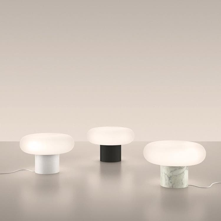 Lampe à poser en Céramique / Verre Soufflé Ø35cm ITKA Blanc