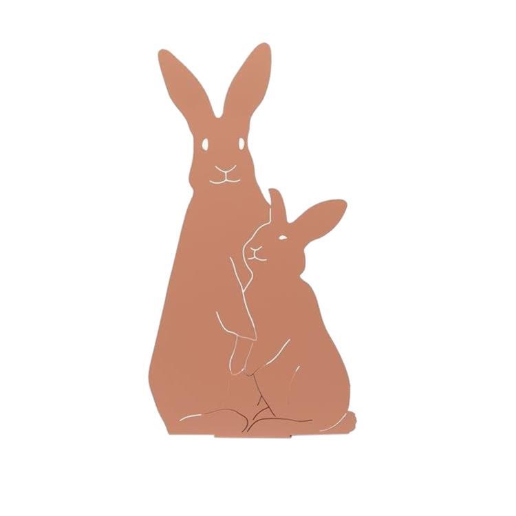 bunnies-applique murale / lampe à poser en métal découpé forme lapin avec prise h40cm