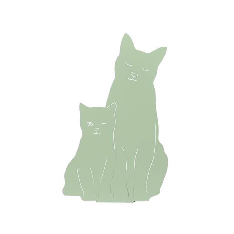 kitties-applique murale / lampe à poser en métal découpé forme chat avec prise h33cm