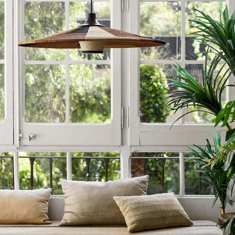 Suspension en fil d'abaca L Ø80cm PARROT Marron