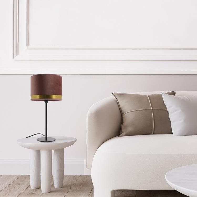 Lampe à poser Velours/Laiton/Métal H40cm ART DECO 