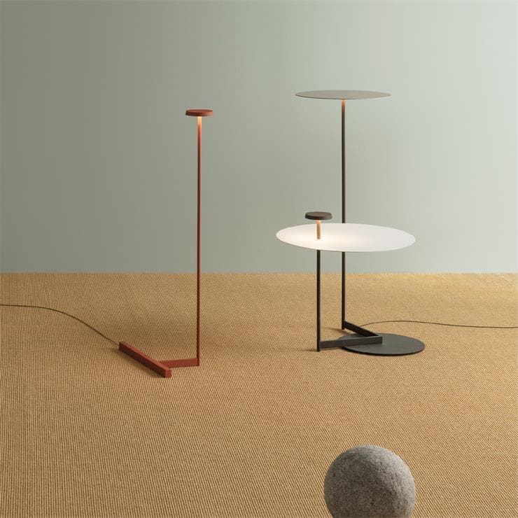 Lampe de sol et table basse LED Métal H43cm FLAT Blanc