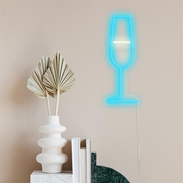 Neon LED Champagne L40cm CHAMPAGNE Bleu