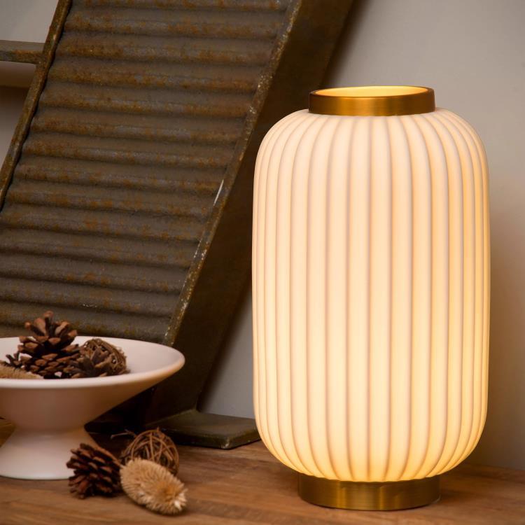 Lampe à poser Porcelaine H33.7cm GOSSE blanc laiton