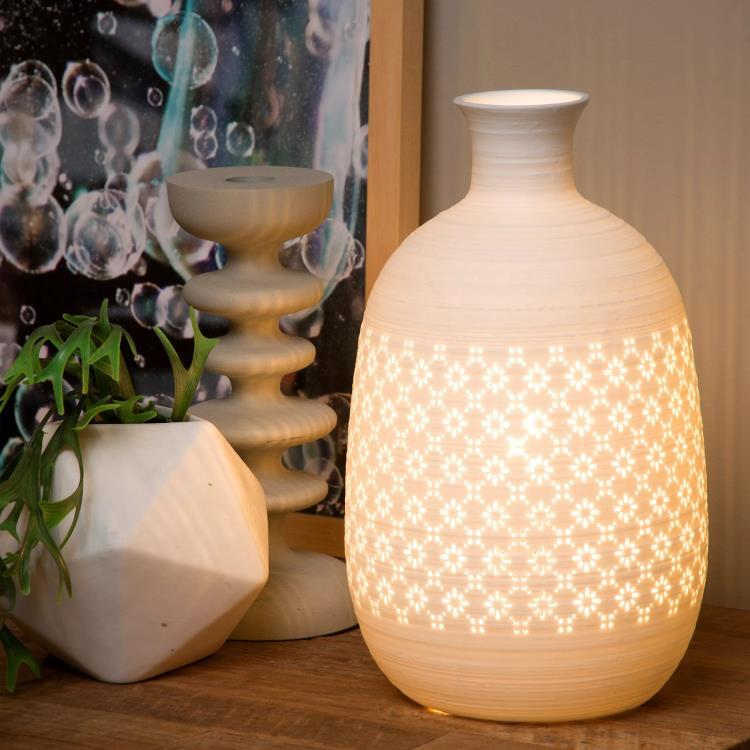 Lampe à poser Porcelaine H26.3cm TIESSE Blanc