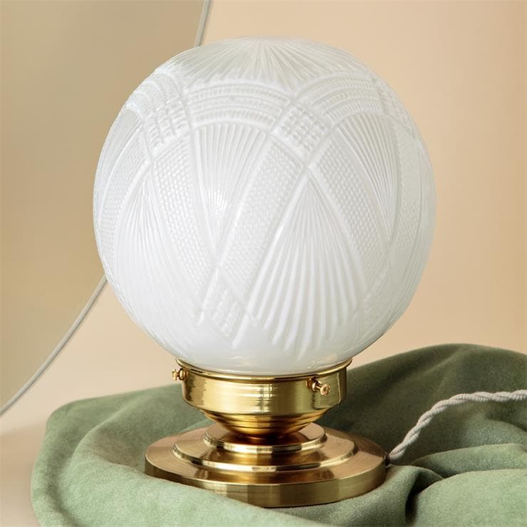 Lampe à poser Verre/Laiton Ø16cm PRECIEUSE Blanc