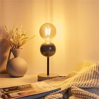 MARBLE DREAM Lampe à poser Marbre H21cm Noir Pauleen - LightOnline