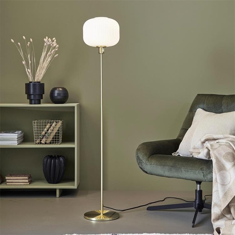 Lampadaire Métal/Verre H140cm SOBER Laiton brossé