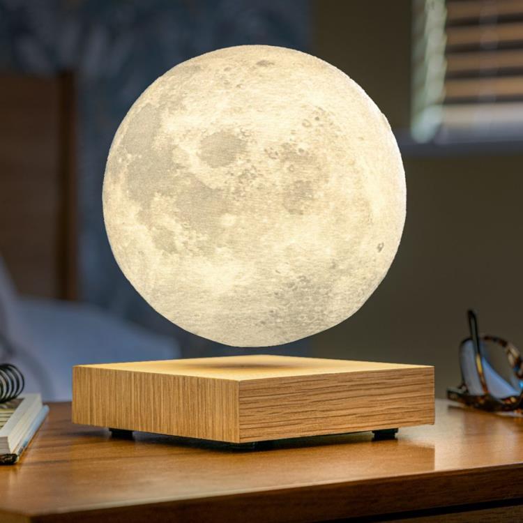 Lampe lune en lévitation LED H18cm MOON Blanc